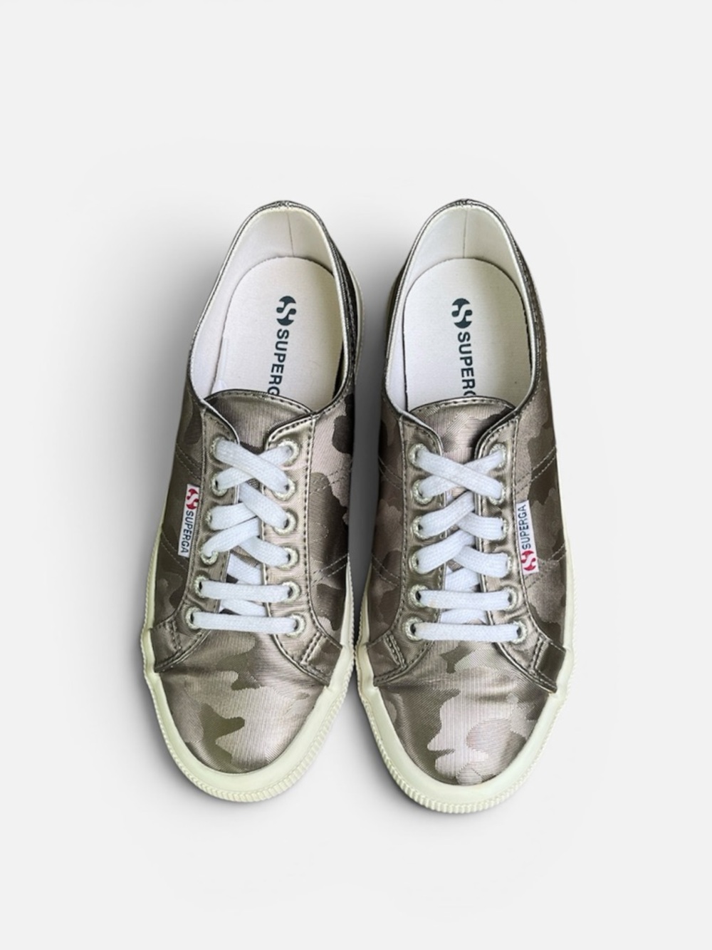 Superga 2750 Army Chrome Sneaker in Silver Camo Size EU 39; W’s 8; M’s 6 1/2 - Picture 4 of 13